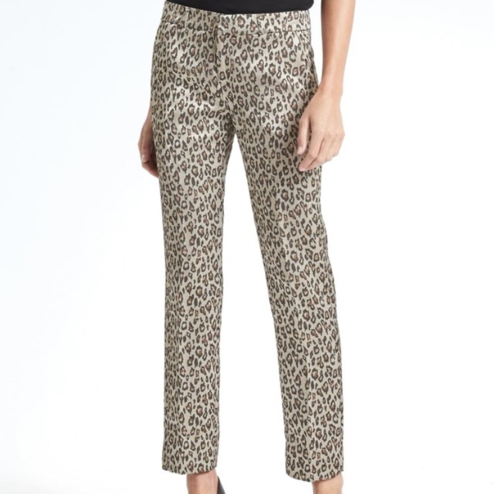Avery Straight-Fit Animal-Print Ankle Pant